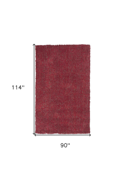 8' x 10' Heather Indoor Shag Rug - Red