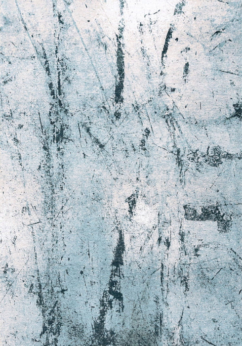 7' X 9' Abstract Washable Area Rug With UV Protection (609950) - White / Blue