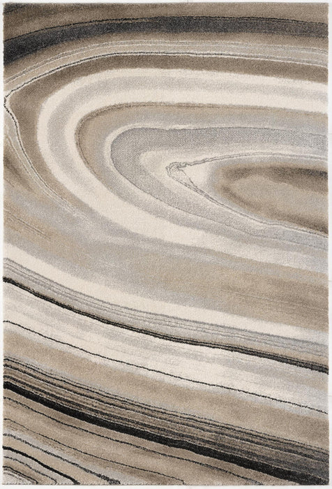 7' x 10' Abstract Marble Area Rug - Cream And Tan