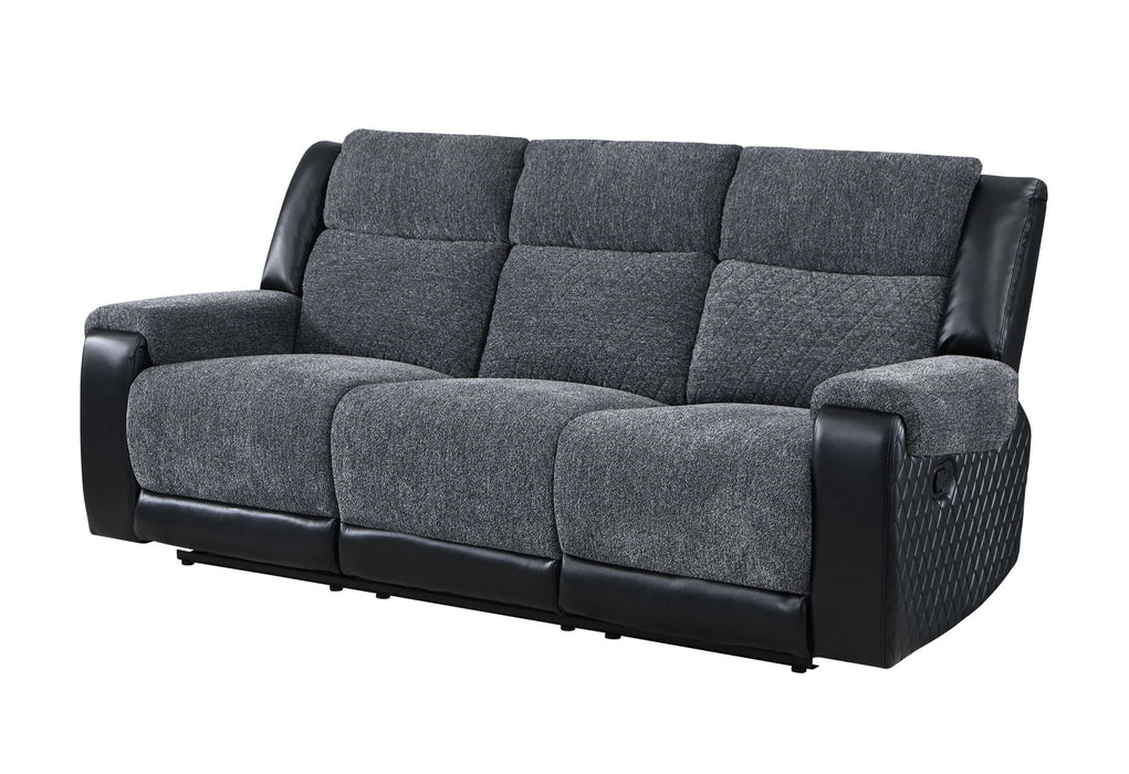 Reclining USB Sofa Toss Pillow With Silver Legs - Black / Gray
