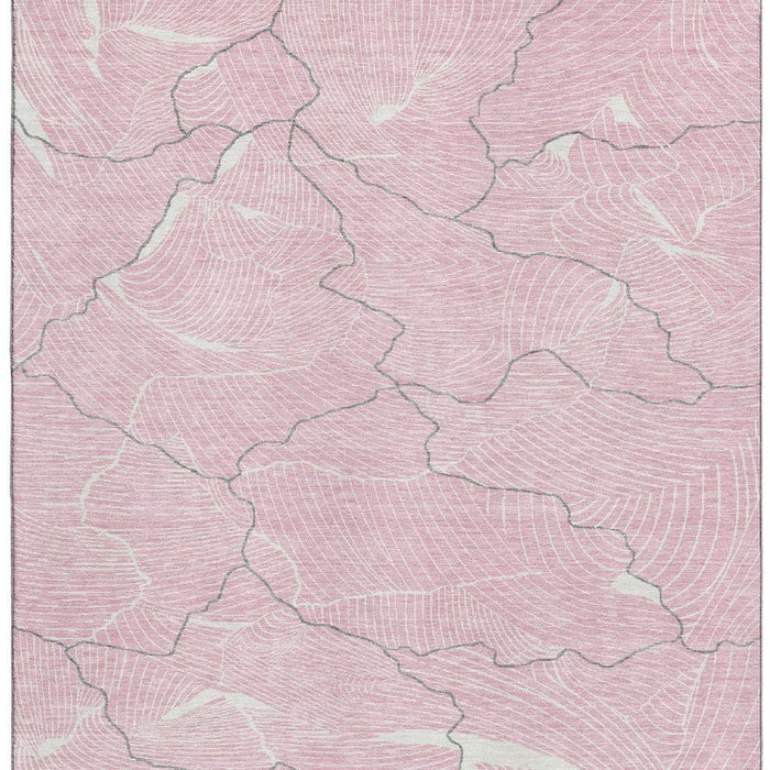 10' X 14' Abstract Washable Area Rug With UV Protection (682235) - Pink / Gray / Ivory