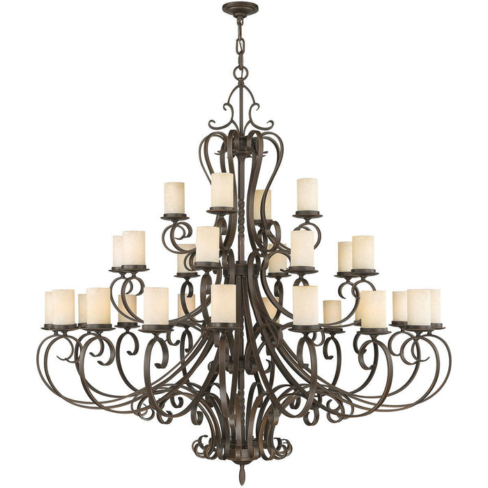 64" Multi Light Metal Dimmable Chandelier With Shades - Bronze