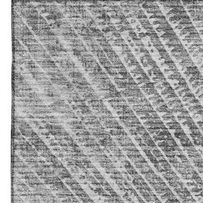 9' X 12' Geometric Washable Area Rug With UV Protection (648333) - Gray / Ivory