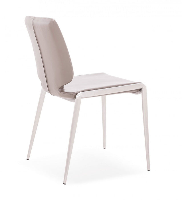 Faux Leather Dining Side Chairs (Set of 2) - Dark Gray