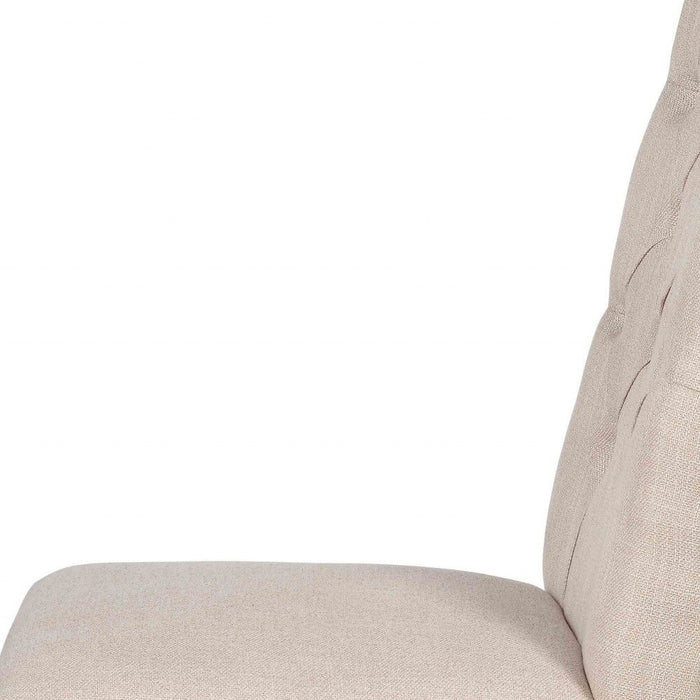 Tufted And Upholstered Linen Dining Side Chairs (Set of 2) - Beige