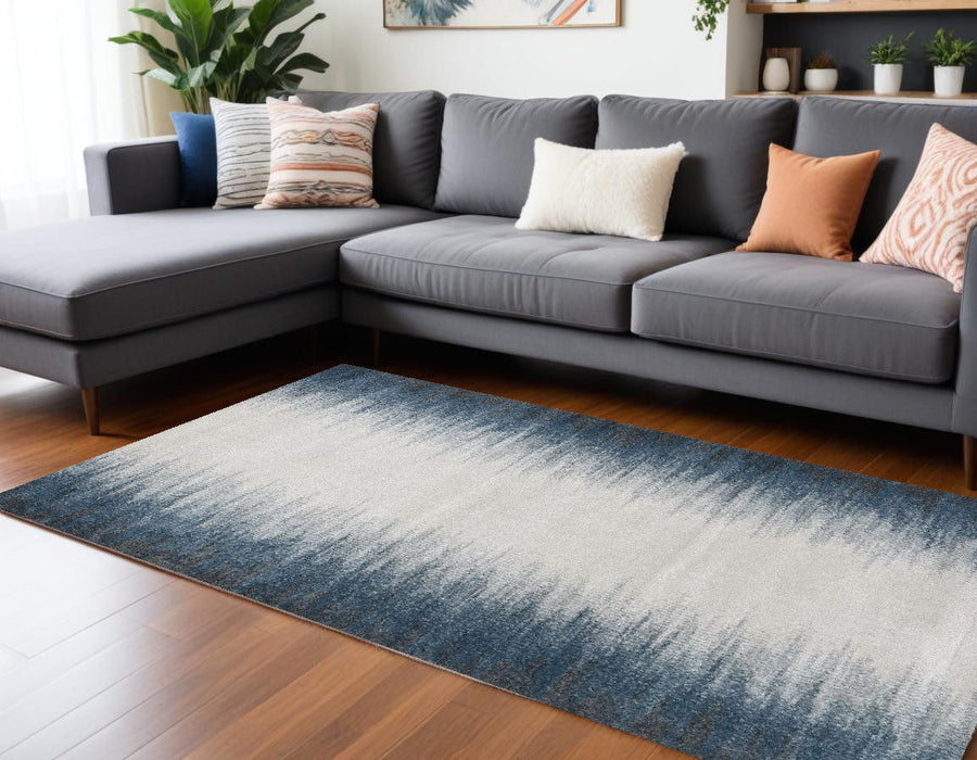 8' x 11' Ombre Area Rug - Ivory And Blue