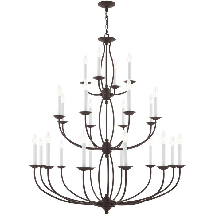 50" Multi Light Dimmable Chandelier With Shades - Bronze