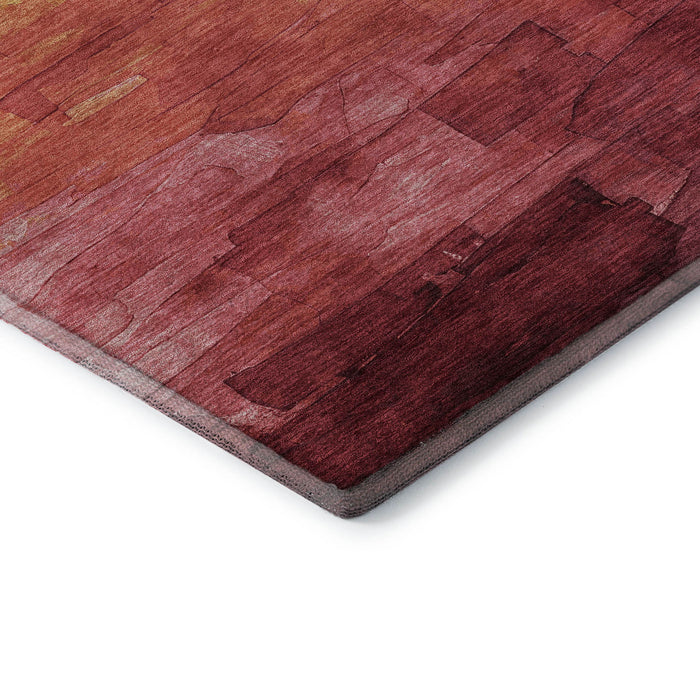 10' X 14' Striped Washable Area Rug With UV Protection (693852) - Blush / Orange / Pink