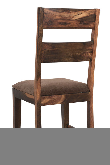 Upholstered Seat Ladder Back Dining Side Chairs (Set of 2) - Dark Brown