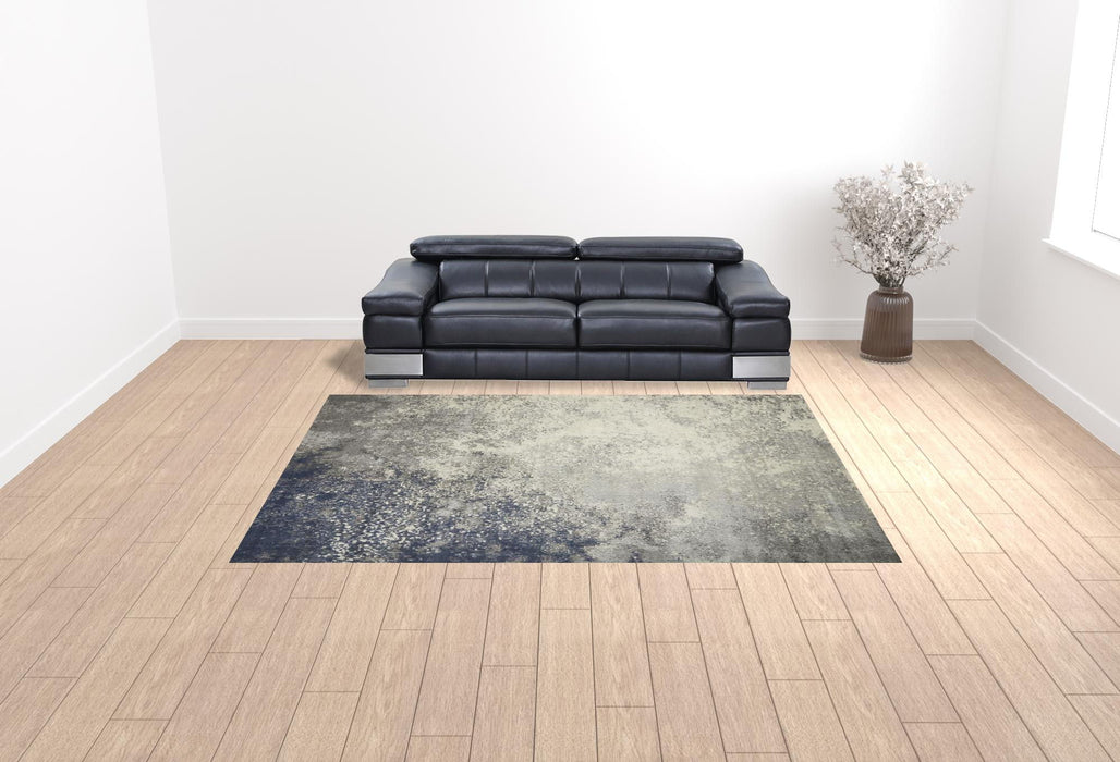 9' x 12' Abstract Power Loom Area Rug - Black