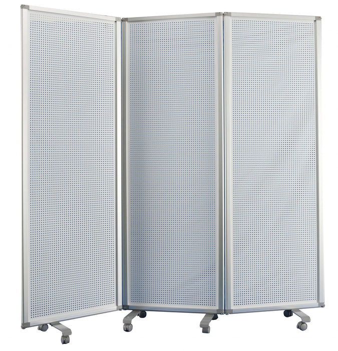 Iron Folding Six Panel Screen Room Divider - White