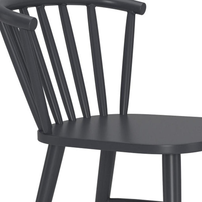 Aluminum Slat Back Dining Side Chair - Black