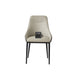 Pair of Giga modern dining chairs with upholstered black and gray seats, steel metal legs, ideal for kitchen or living room.