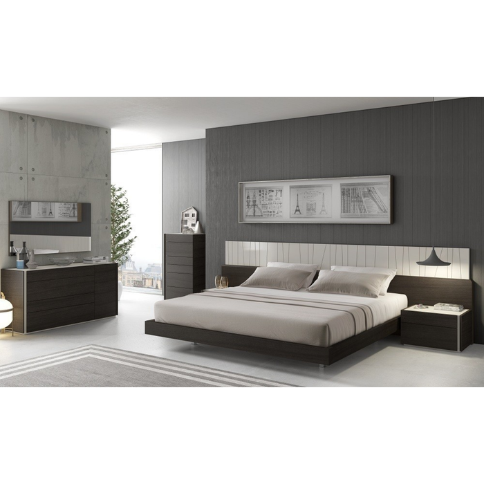 J & M Furniture Porto Premium Bedroom Set in Wenge with Light Grey