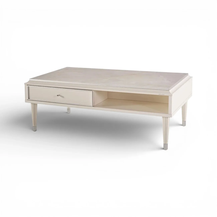Ballona Gravita  Coffee Table - Grv.Mar /Ivory Leg