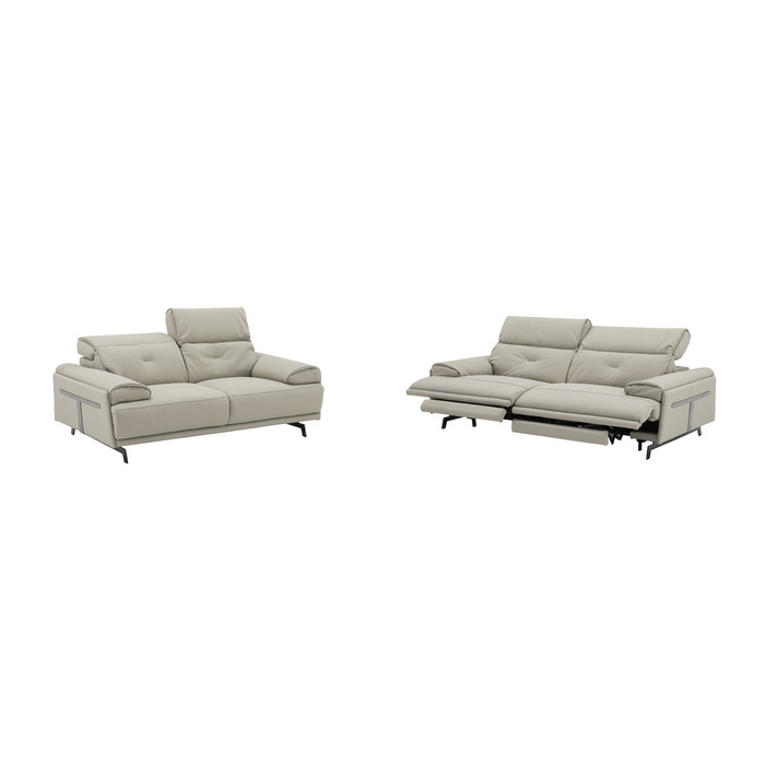 J & M Furniture Dolce Vita Reclining Sofa Set in Milk Tea