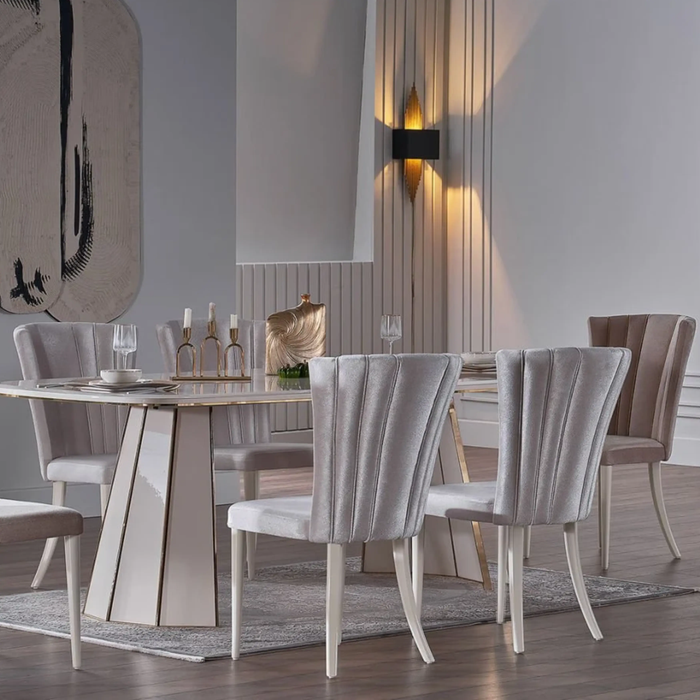 Bellona Plaza Dining Room Table & 6 Chairs