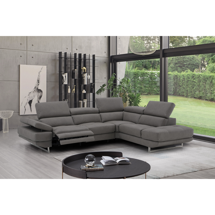 J & M Furniture The Annalaise Recliner Leather Sectional in Truffle