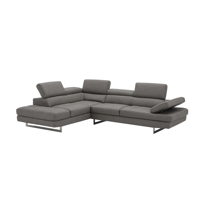 J & M Furniture A761 Italian Leather Sectional Truffle In Left hand Facing