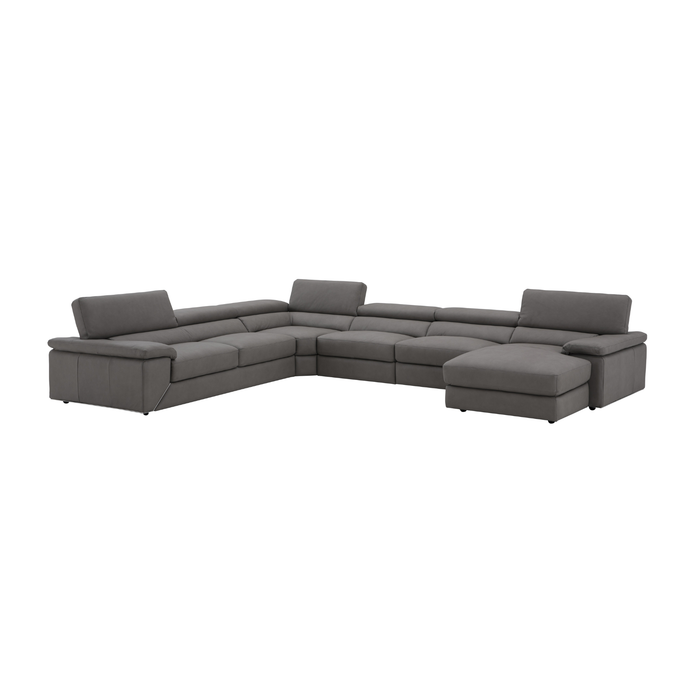 J & M Furniture Kobe Premium Leather Sectional in Truffle