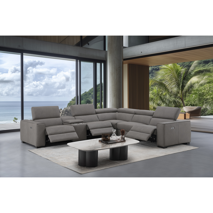 J & M Furniture Picasso 6Pc Motion Sectional In Truffle