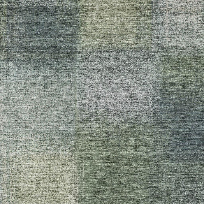 10' X 14' Abstract Washable Area Rug Polyester With UV Protection - Olive Green / Gray