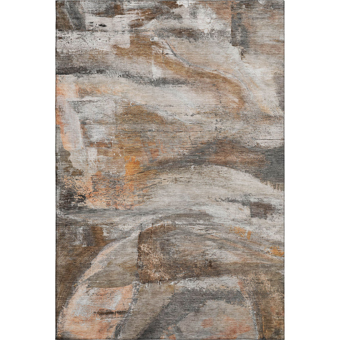 10' X 14' Abstract Washable Area Rug With UV Protection (715555) - Brown / Gray