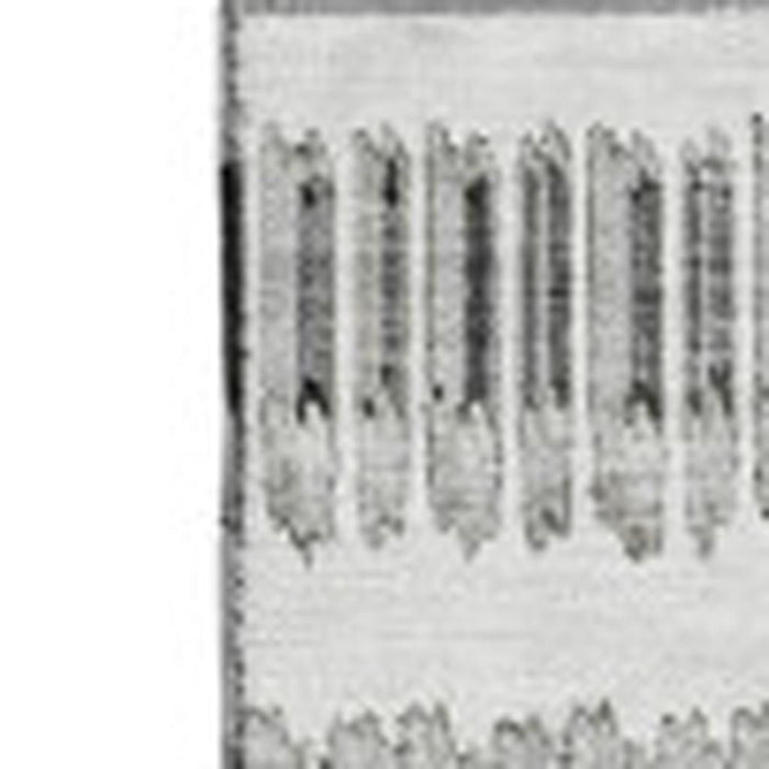 10' X 14' Striped Washable Area Rug With UV Protection (650488) - Ivory / Gray