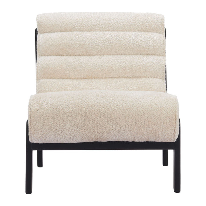Upholstered Side Chair - Beige / Black