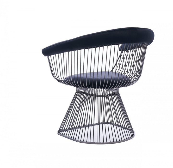 Velvet Metal Windsor Back Dining Arm Chair - Black