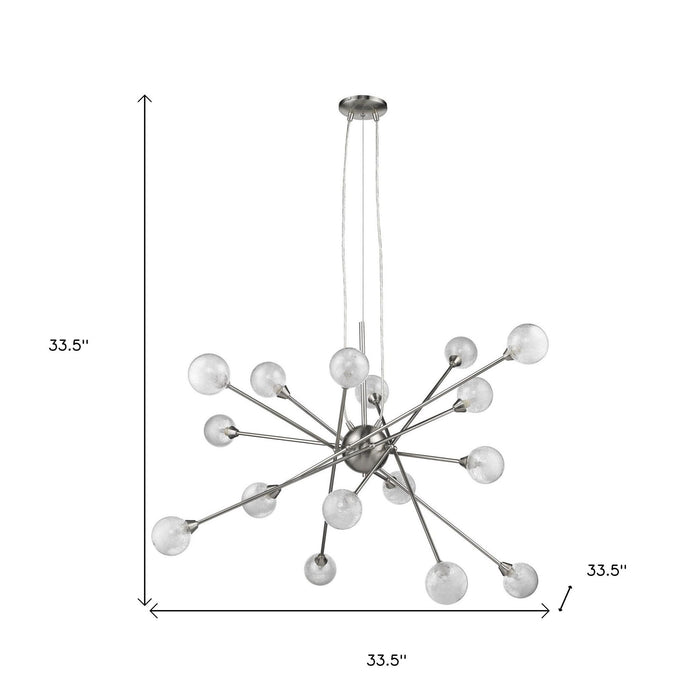 Modern Multi Light Geometric Hanging Chandelier Light - Silver