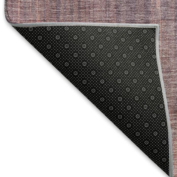 10' X 14' Striped Washable Area Rug With UV Protection (671030) - Mauve / Plum