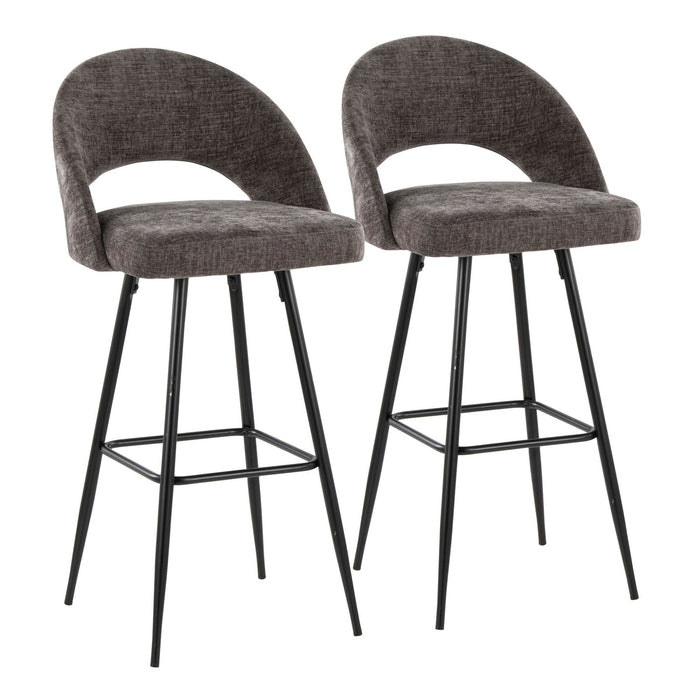 Renee - Upholstered Fixed-Height Barstool (Set of 2) - Black Base