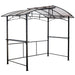 Black Giga 8x5ft outdoor grill gazebo with steel hardtop, side shelves, and canopy for patio BBQ shelter.