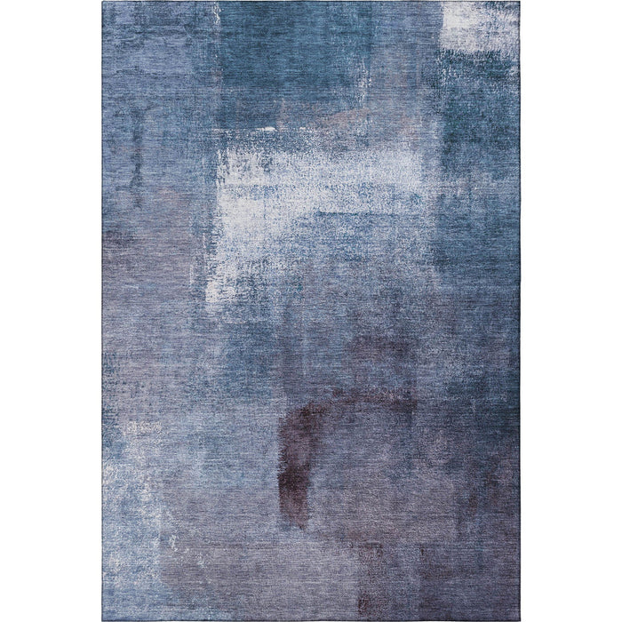 14' X 10' Abstract Washable Area Rug With UV Protection - Navy Blue And Ivory