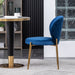 Giga Amoa contemporary velvet upholstery blue dining chair, side chair with sleek modern design and cushioned seat.