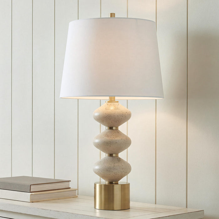 Wardthrone - Poly Table Lamp - Beige / Gold Finish