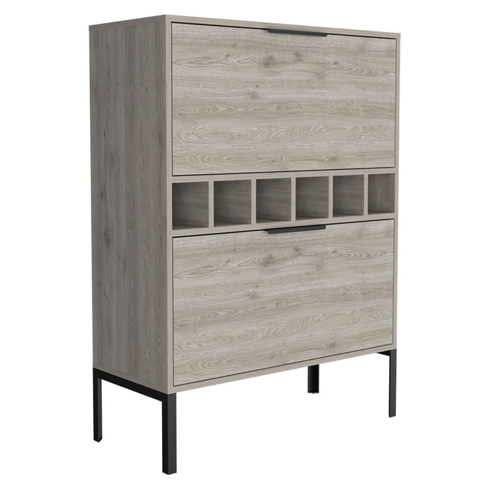 43" Wood Console Bar Cabinet With Two Doors - Beige