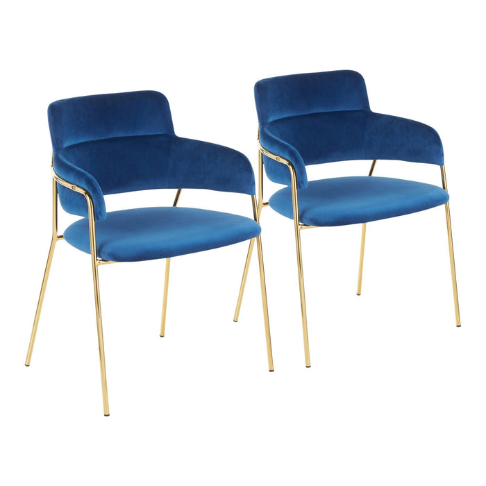 Napoli - Contemporary Chair (Set of 2) - Gold Metal
