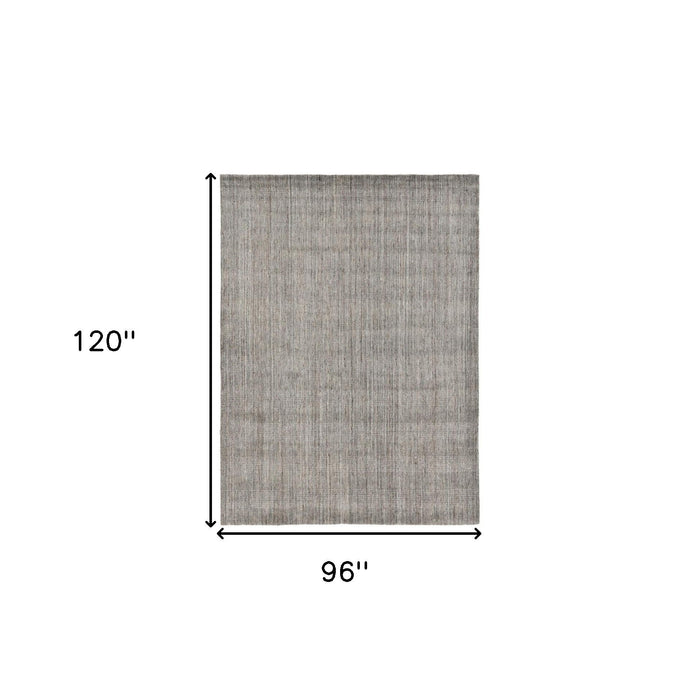 8' X 10' Wool Abstract Hand Woven Area Rug - Gray And Light
