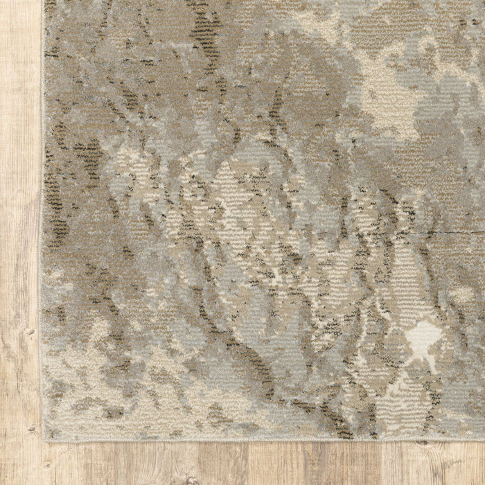 8.5' x 12.1' Power Loom Area Rug - Gray And Beige