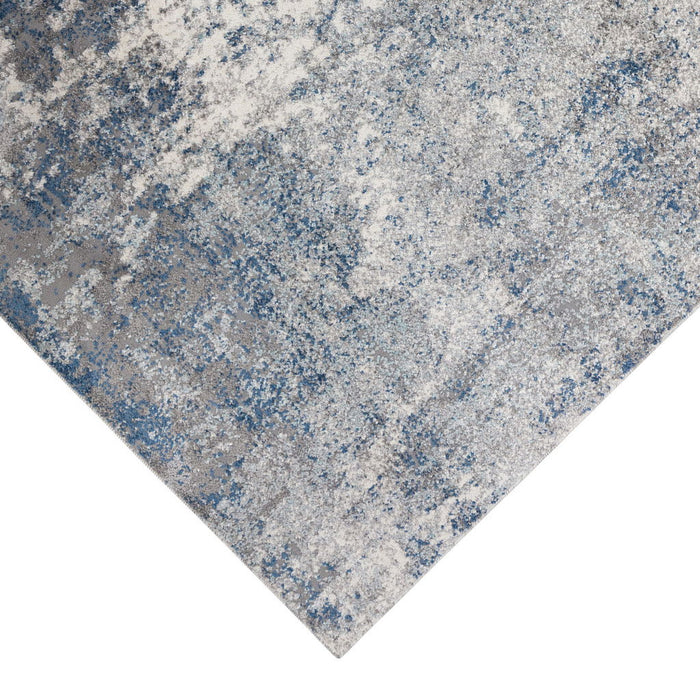 9' x 13' Blue Abstract Power Loom Area Rug - Gray And Light