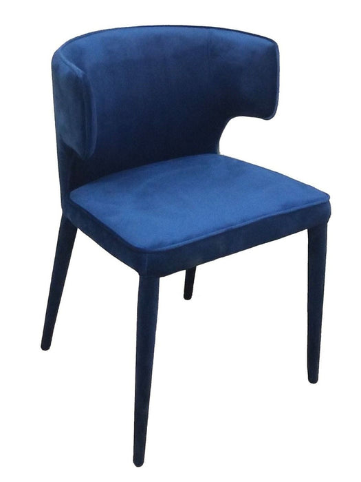 Upholstered Velvet Wing Back Dining Arm Chair - Blue