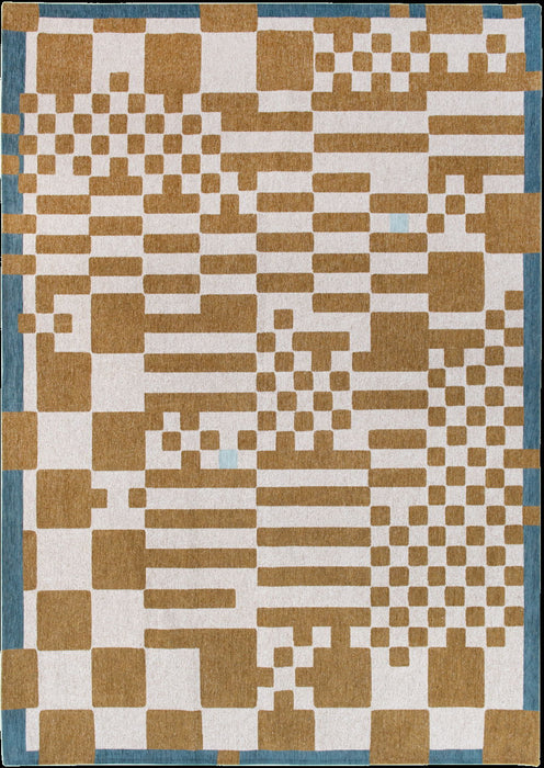 9' X 13' Geometric Washable Area Rug (551849) - Blue / Brown
