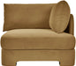 Meridian Furniture velvet upholstered stationary chair with plush performance fabric and modern design.