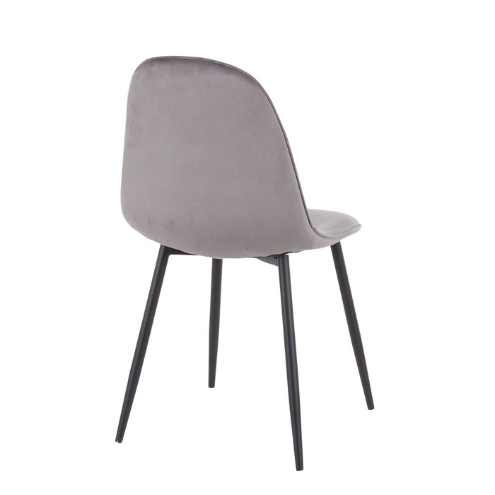 Pebble - Contemporary Chair (Set of 2) - Black Steel, Velvet