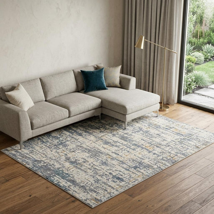 10' X 14' Abstract Area Rug (738078) - Blue / Taupe
