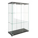 Giga modern display cabinet with LED lights, transparent tempered glass doors and three shelves for stylish storage.