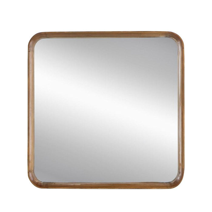 32" Square Framed Accent Mirror - Brown