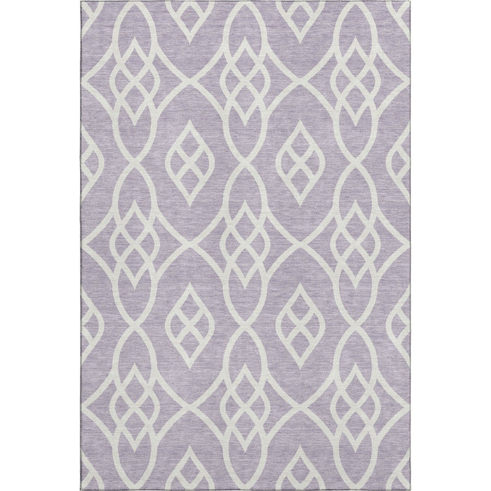 10' X 14' Trellis Washable Area Rug With UV Protection (670279) - Lavender / Ivory
